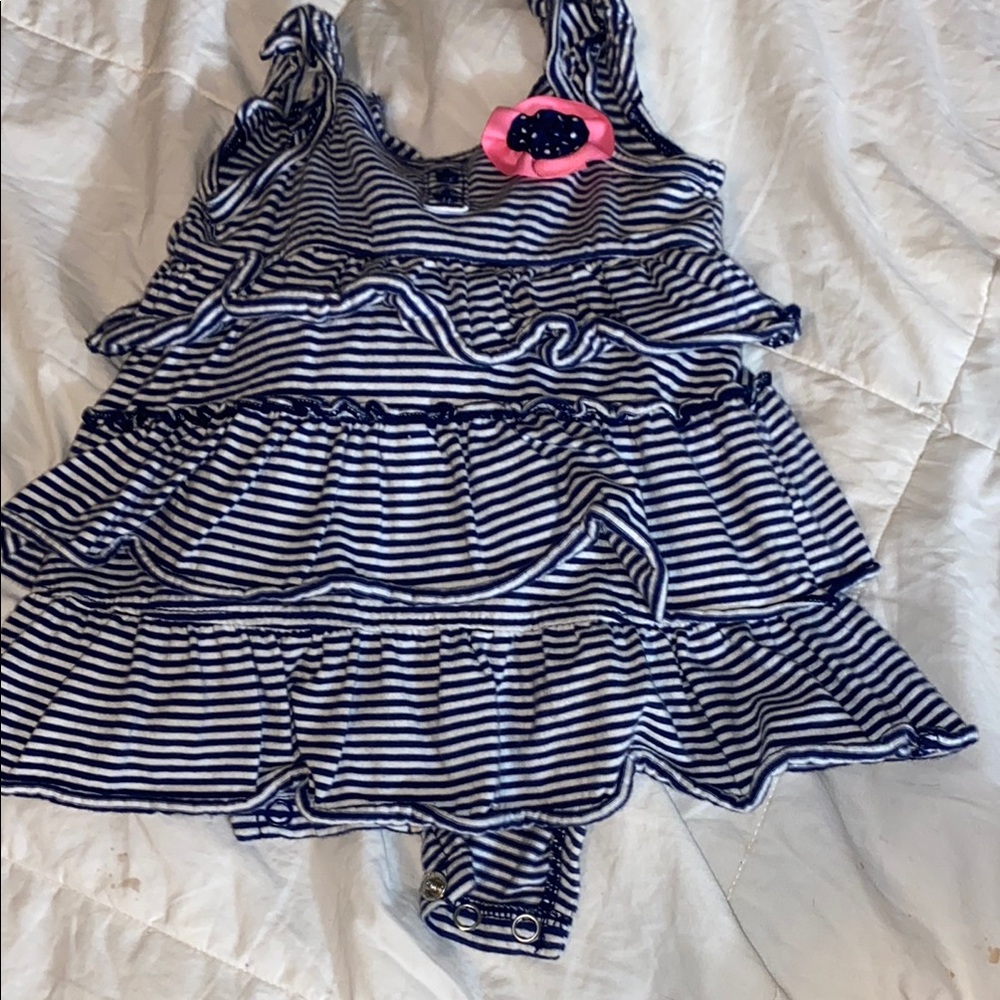 Carter's Navy and White Striped Baby Onesie